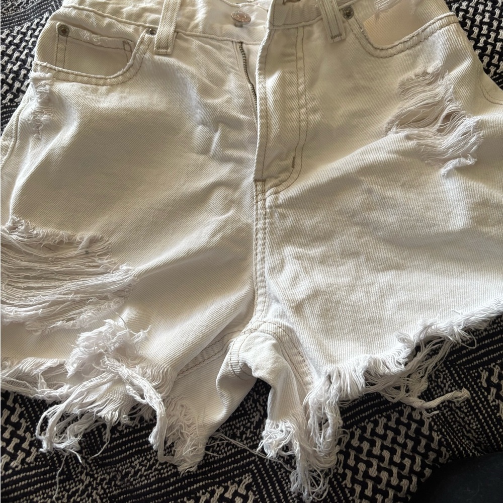 BDG from Urban Outfitters Distressed White Denim Shorts